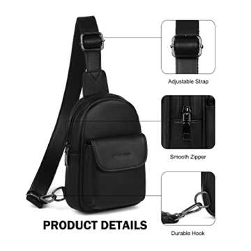MASINTOR Small Sling Bag for Women Fashion Fanny Pack Crossbody Bags for Women Sling Backpack for Travel Pure Black