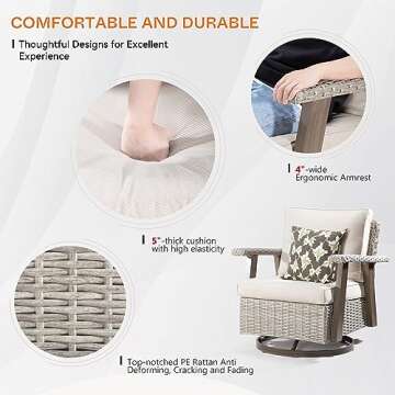 MeetLeisure Outdoor Swivel Rocker Patio Chairs Set