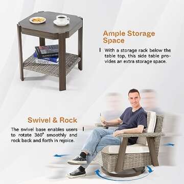 MeetLeisure Outdoor Swivel Rocker Patio Chairs Set
