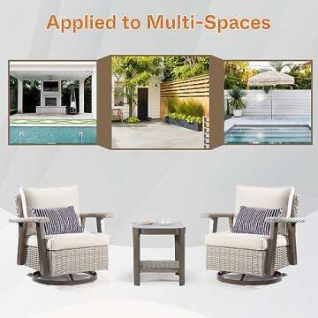 MeetLeisure Outdoor Swivel Rocker Patio Chairs Set