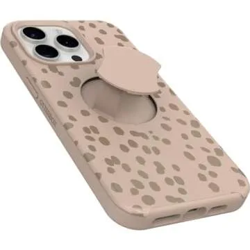 OtterBox iPhone 15 Pro MAX (Only) OtterGrip Symmetry Series Case - ON The SPOT (Brown), Built-in Grip, Sleek case, Snaps to MagSafe, Raised Edges Protect Camera & Screen
