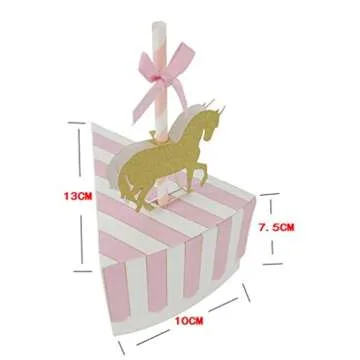 Wedding Favor Boxes Carousel Paper Candy Box Paper Box, Chocolate Treat Boxes Paper Boxes Wrap Boxes for Wedding Birthday Anniversary () Wedding Ornaments