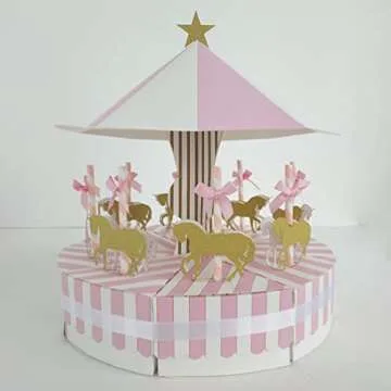 Wedding Favor Boxes Carousel Paper Candy Box Paper Box, Chocolate Treat Boxes Paper Boxes Wrap Boxes for Wedding Birthday Anniversary () Wedding Ornaments