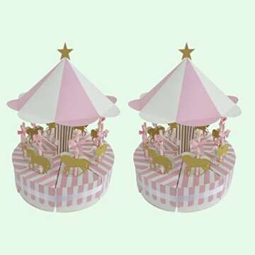 Wedding Favor Boxes Carousel Paper Candy Box Paper Box, Chocolate Treat Boxes Paper Boxes Wrap Boxes for Wedding Birthday Anniversary () Wedding Ornaments