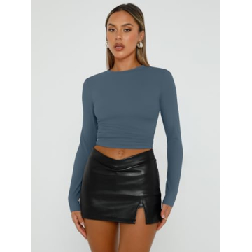 Trendy Queen Women's Long Sleeve Crop Tops