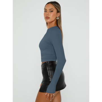 Trendy Queen Women's Long Sleeve Crop Tops