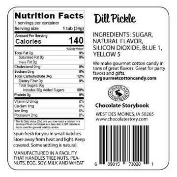 CHOCOLATE STORYBOOK Pickle Gourmet Flavored Cotton Candy – Unique Idea for Holidays, Birthdays, Gag Gifts, Party Favors