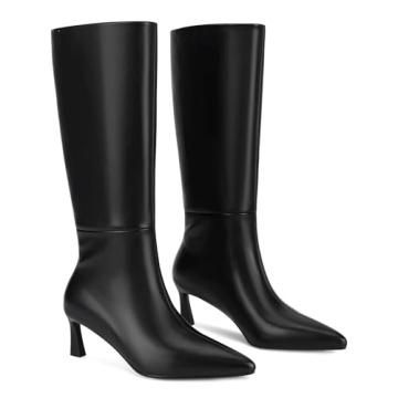 SOVANYOU Stylish Black Knee High Boots for Women