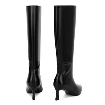 SOVANYOU Stylish Black Knee High Boots for Women