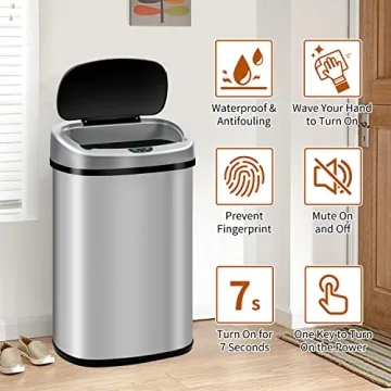 BLKMTY Touchless 13-Gallon Automatic Kitchen Trash Can