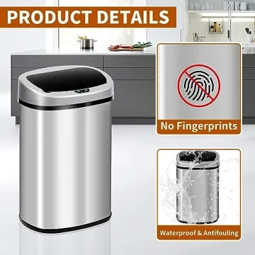BLKMTY Touchless 13-Gallon Automatic Kitchen Trash Can