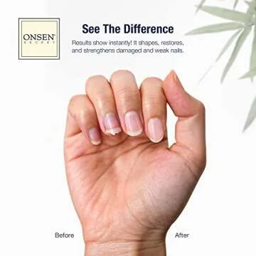 Onsen Secret Japanese Nail File - Professional 6-Pack Nail Files, Double Sided Natural & Acrylic Nail Filers - 120/180 Grit - Disposable, Salon Smooth | Best Onsen Nail File for Shiny Nails