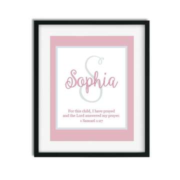 Personalized Girls Bible Verse Art Print - Perfect Baptism Gift