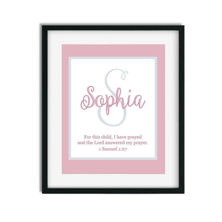 Personalized Bible Verse Art Print for Girls