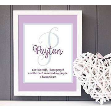 Personalized Bible Verse Art Print for Girls