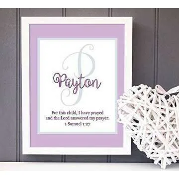Personalized Bible Verse Art Print for Girls