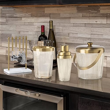 OGGI Vintage Ribbed Glass Cocktail Shaker - 16oz Beauty