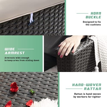 Devoko 7 Pieces Outdoor Patio Furniture Set for All Seasons