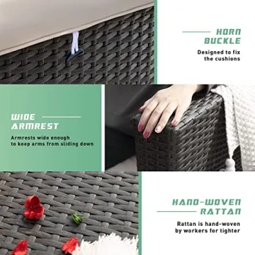 Devoko 7 Pieces Outdoor Patio Furniture Set for All Seasons