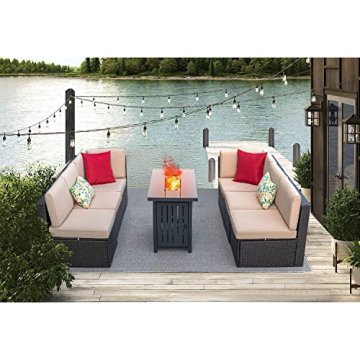 Devoko 7 Pieces Outdoor Patio Furniture Set for All Seasons