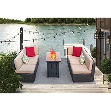Devoko 7 Pieces Outdoor Patio Furniture Set for All Seasons