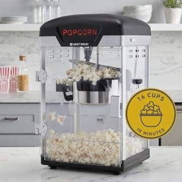 West Bend Stir Crazy Movie Theater Popcorn Popper, Gourmet Popcorn Maker Machine with Nonstick Popco...