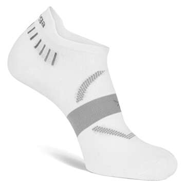 Balega Hidden Dry Moisture Wicking Performance No Show Athletic Running Socks for Men and Women (1 Pair), White, Medium
