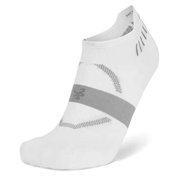 Balega Hidden Dry Moisture Wicking Performance No Show Athletic Running Socks for Men and Women (1 Pair), White, Medium