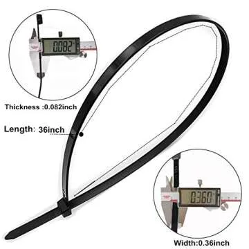 36 Inch Ultra Heavy Duty Zip Ties - 50 Pack with 200 lbs Strength