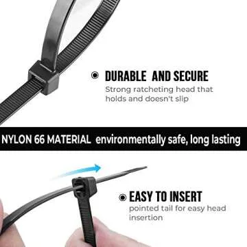 36 Inch Ultra Heavy Duty Zip Ties - 50 Pack with 200 lbs Strength