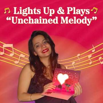 100 GREETINGS Musical Valentine Pop Up Card with Lights - Romantic Holiday 3D Greeting Cards for Couples and Partners (Cute Couple)