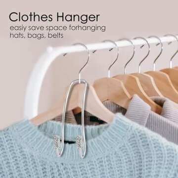 Guoord 【2024 Upgraded】 Car Headrest Hook Decorations, 2 Pcs Bling Purse Hook Hangers, Stainless Hooks Car Hangers and Durable Backseat Holder, Storage Universal for SUV Truck Vehicle(White)