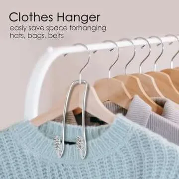 Guoord 【2024 Upgraded】 Car Headrest Hook Decorations, 2 Pcs Bling Purse Hook Hangers, Stainless Hooks Car Hangers and Durable Backseat Holder, Storage Universal for SUV Truck Vehicle(White)