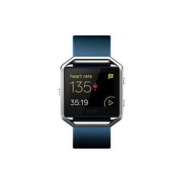 Fitbit Blaze Smart Fitness Watch, Blue, Large (Renewed)