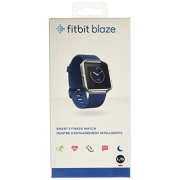 Fitbit Blaze Smart Fitness Watch, Blue, Large (Renewed)