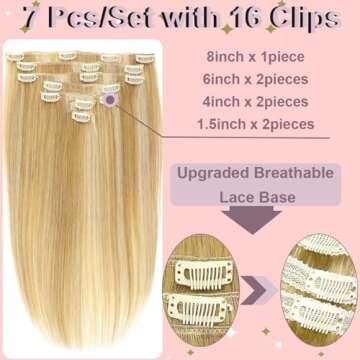 TCBOP Real Human Hair Clip in Extensions for Women