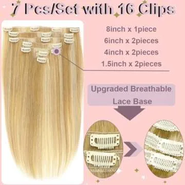 TCBOP Real Human Hair Clip in Extensions for Women