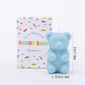 Gummy Bear Scented Candle with Hidden Crystal Heart Gift