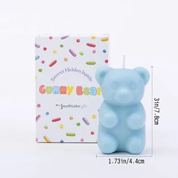 Gummy Bear Scented Candle with Hidden Crystal Heart Gift