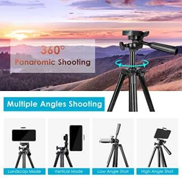 UBeesize 50" Phone Tripod, [2022 Upgraded] Extendable Cell Phone Tripod with Carry Bag and Phone Holder, Compatible with iPhone, Android, Camera.