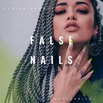 Acedre Coffin Press on Nails French Nude and Pink 24 PCS