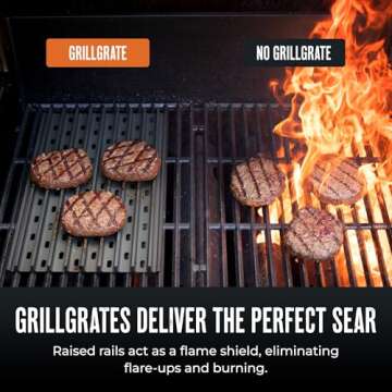 GrillGrate for 18.5" Weber Kettle, Smokey Mountain, and Jumbo Joe | Premium Charcoal Grill Accessory | Patented Design for Juicier, More Flavorful Food | Hard Anodized Aluminum Grill Surface