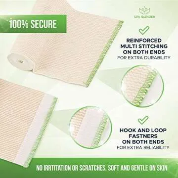 Long Elastic Bandage Wrap | 6-inches Wide | Self-Closure Both Ends | Non-Latex Washable for Injuries, Soreness, Body Wraps | Soft Strong Fabric | 6-Pack | by Spa Slender