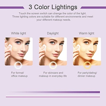 Deweisn Folding Lighted Makeup Mirror with 72 LEDs