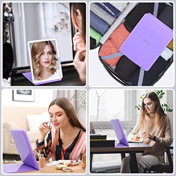 Deweisn Folding Lighted Makeup Mirror with 72 LEDs