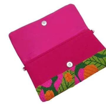 Stylish Saints Headbands Tropical Clutch Purse with Chain