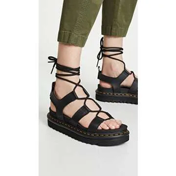 Dr. Martens Women's Nartilla Sandal, Black Hydro, 8