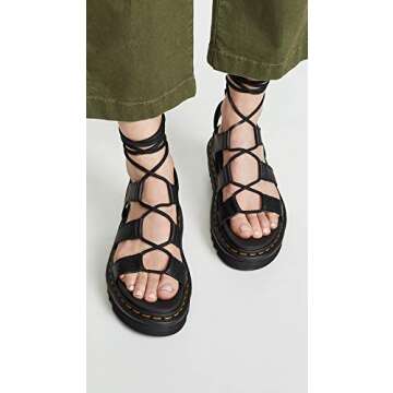 Dr. Martens Women's Nartilla Sandal, Black Hydro, 8