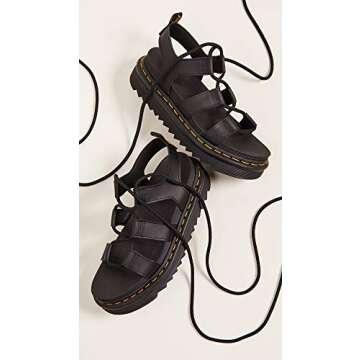 Dr. Martens Women's Nartilla Sandal, Black Hydro, 8