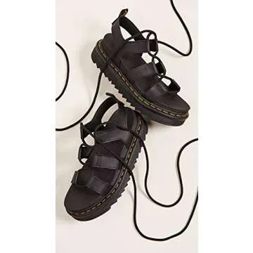 Dr. Martens Women's Nartilla Sandal, Black Hydro, 8